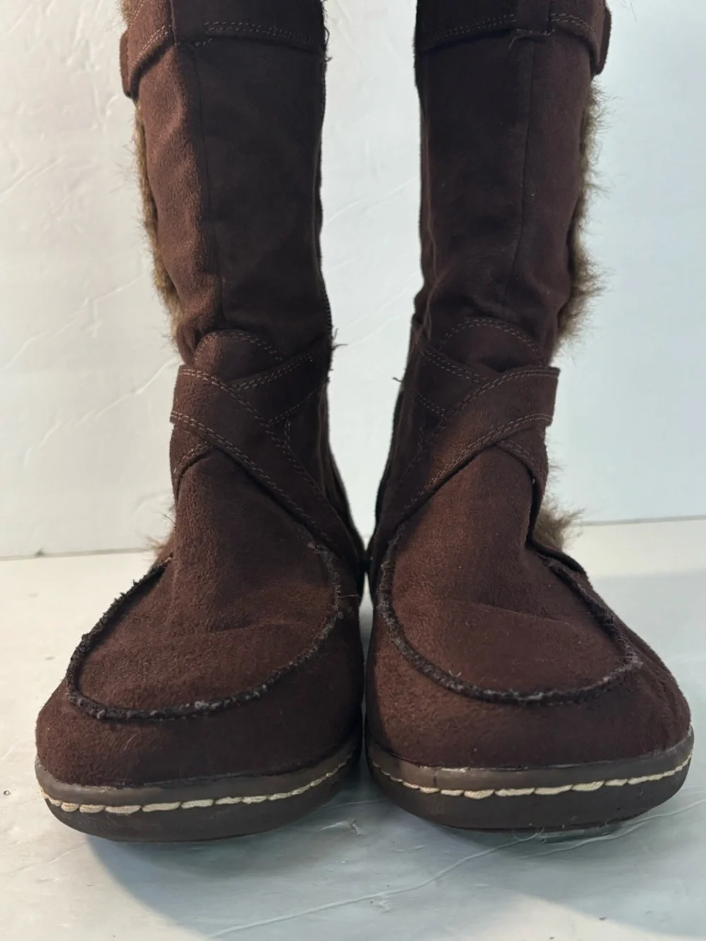 AMERICAN EAGLE Brown Faux Fur Winter Boots Size 10